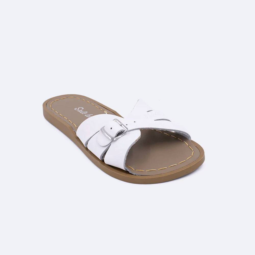 NEW SALT WATER SANDALS youth classic slides in white